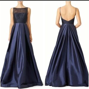 Gorgeous Monique Lhuillier Navy Francesca Ball Gown